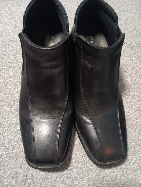 CALDEN size 11 Ankle Boot K99805 3.2 In Elevator Height Square Toe Zipper Black main image 8